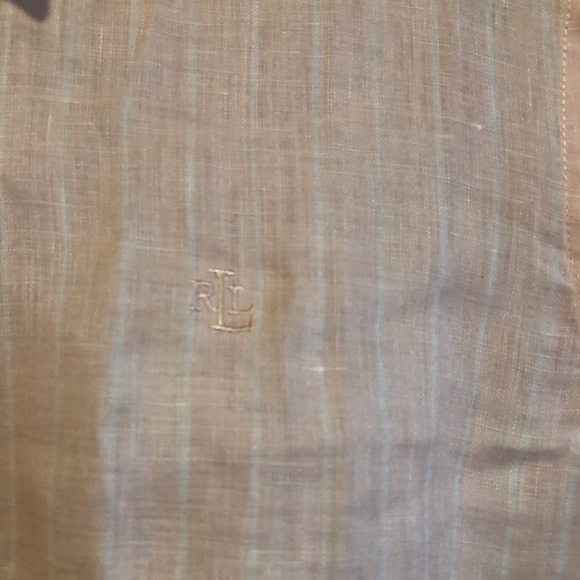 Lauren Ralph Lauren Pin Striped Button Down Linen Shirt - Picture 3 of 6